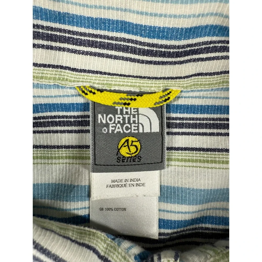 The North Face A5 Series Shirt Men's Large Striped Button Front Short Sleeve
